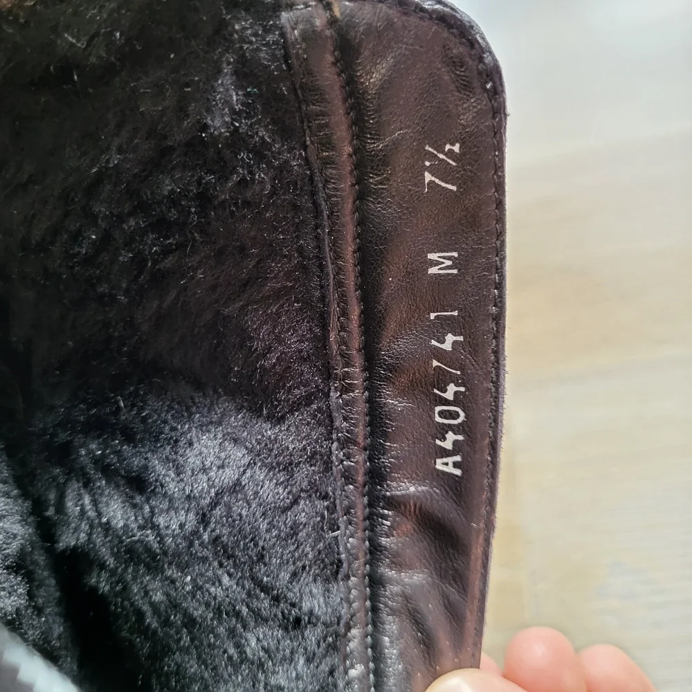 Stuart Weitzman Womens Suede Leather Boots Fur Buckle Black Size 7.5